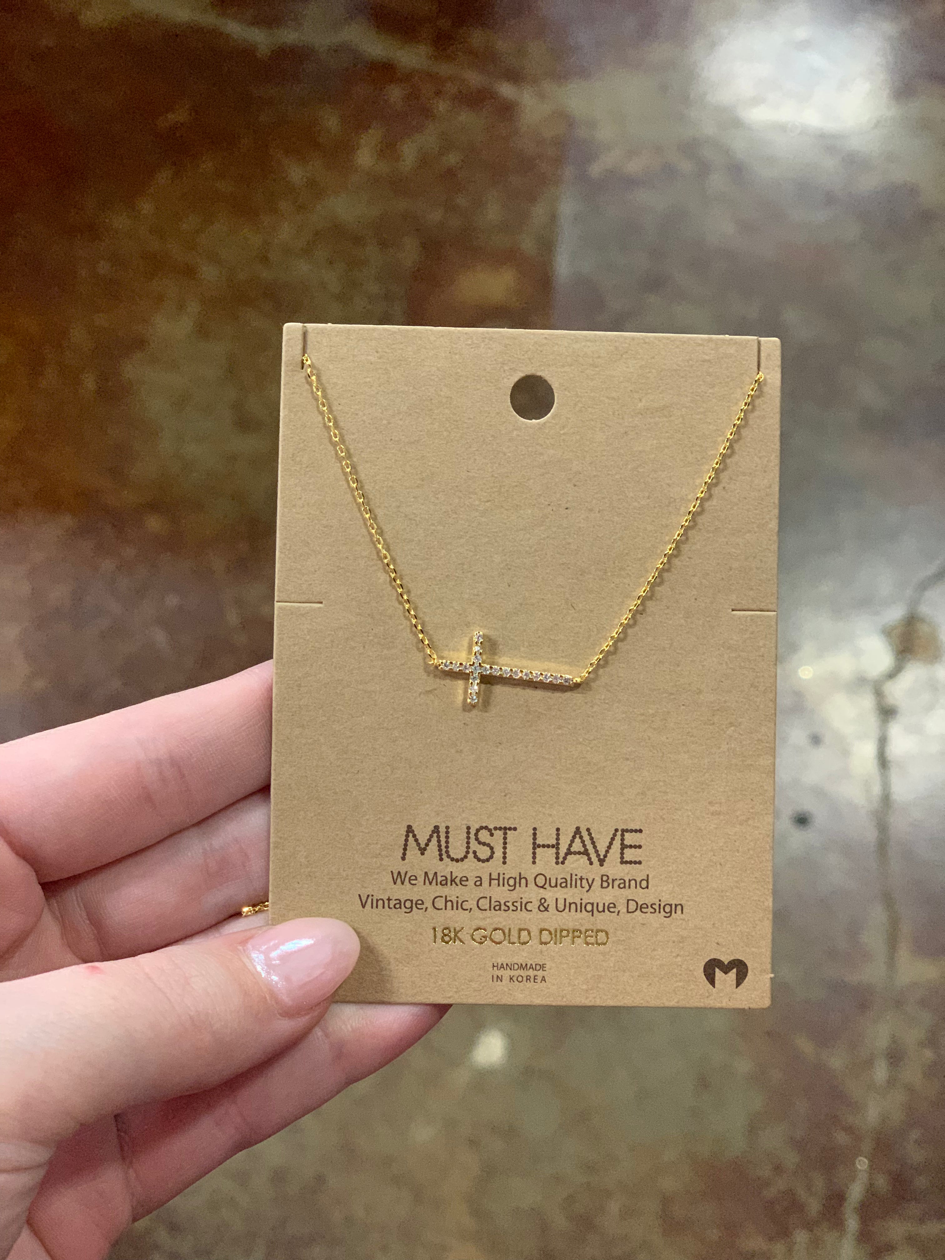 Cross Jeweled Pendant Necklace