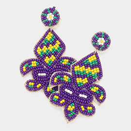 Mardi Gras Beaded Fleur De Lis