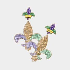 Mardi Gras Fleur De Lis Earrings!