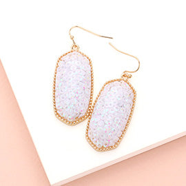 Sequin Hexagon Dangle Earrings