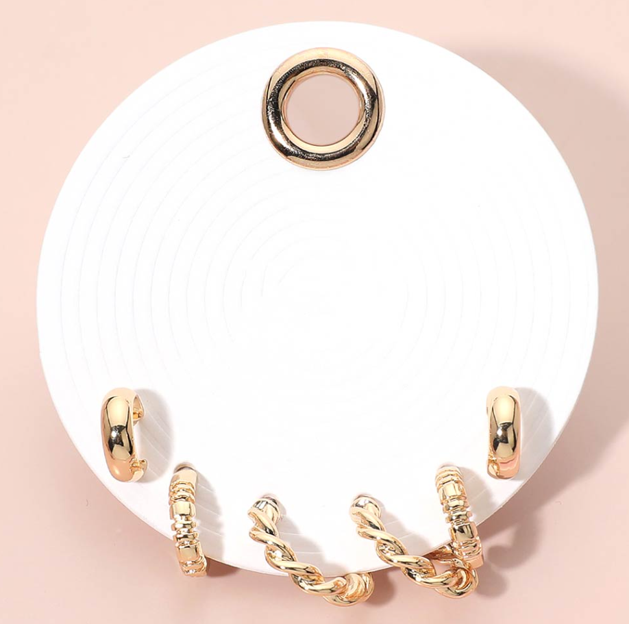 The Metal Mini Hoop Earring Set