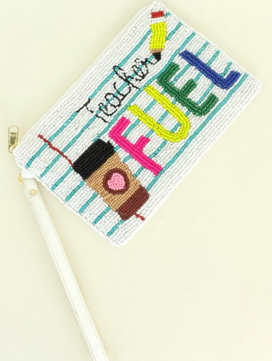 Teacher Fuel Beaded Pouch