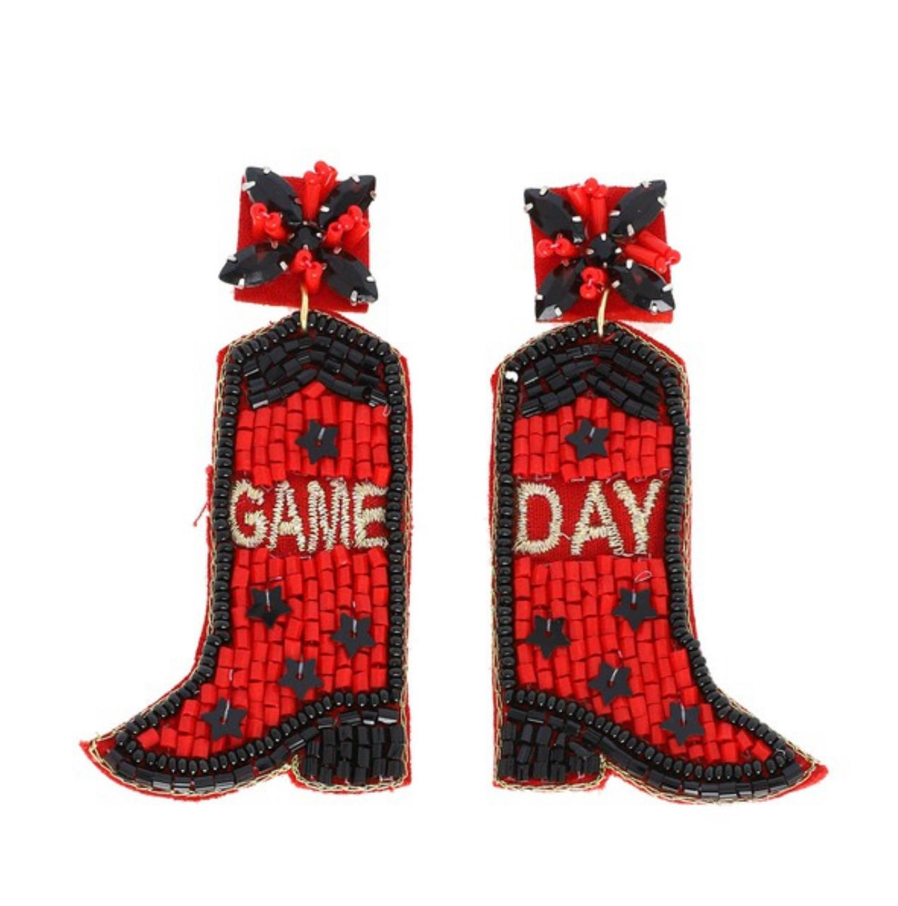 Beaded GameDay Boot Earrings