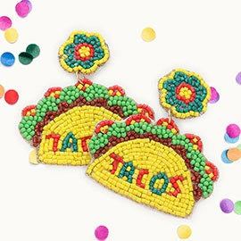 Taco Beaded Earrings