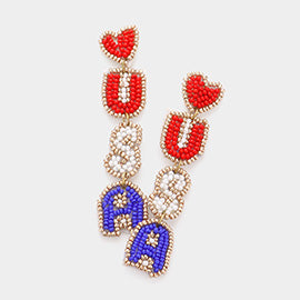 USA Beaded Earrings