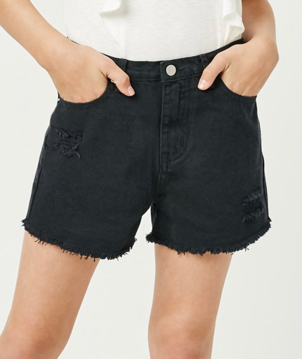 Our Tween Black Denim Shorts