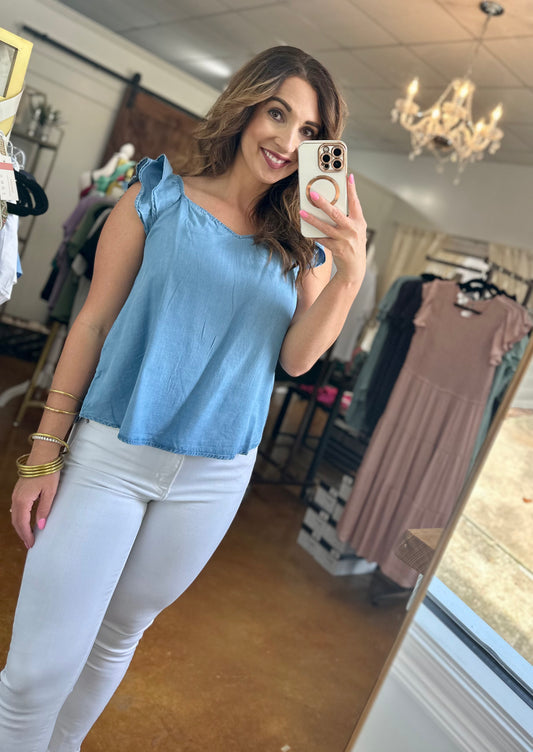 The Ava Chambray Top