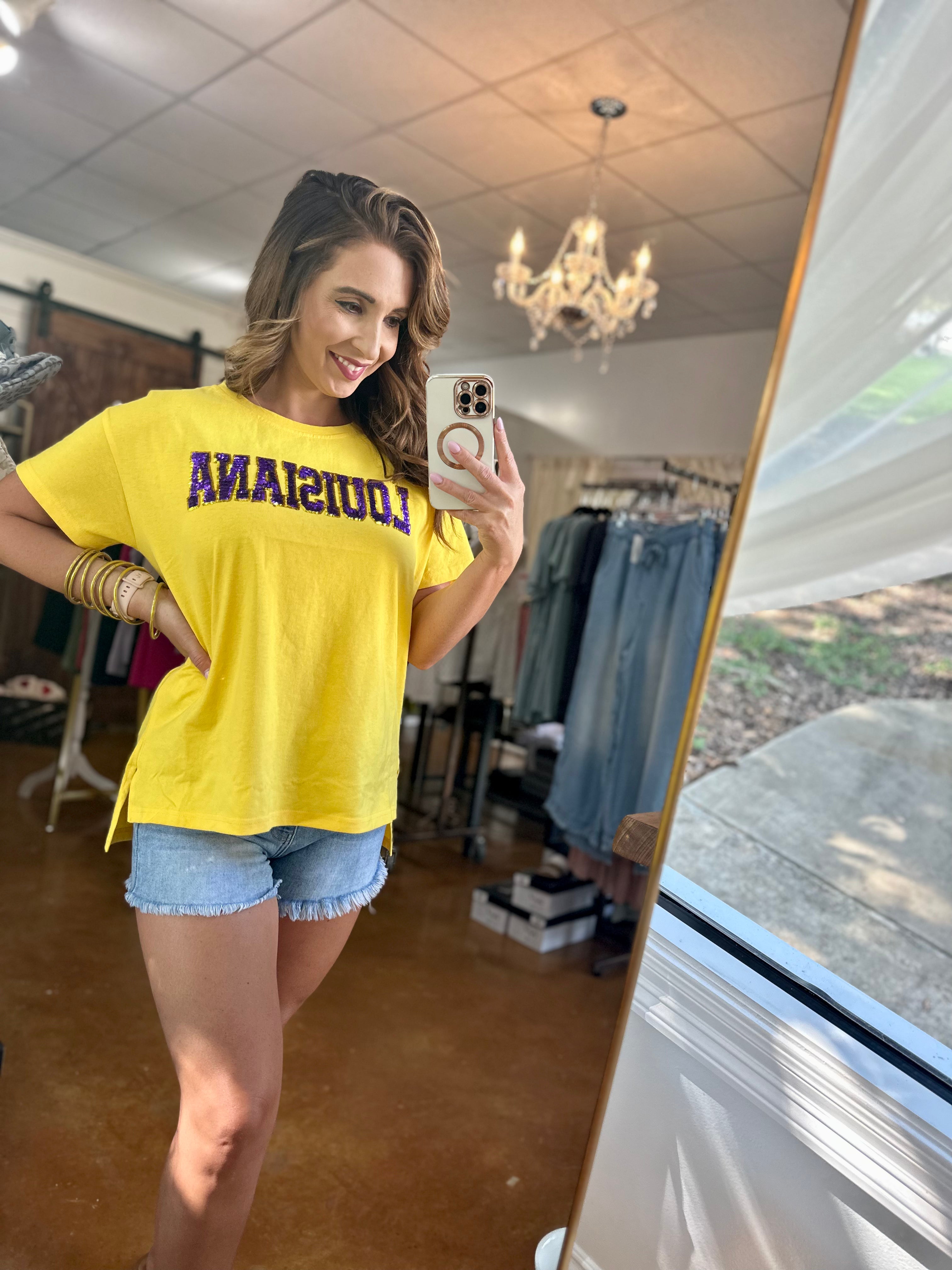 Louisiana Sequin Top