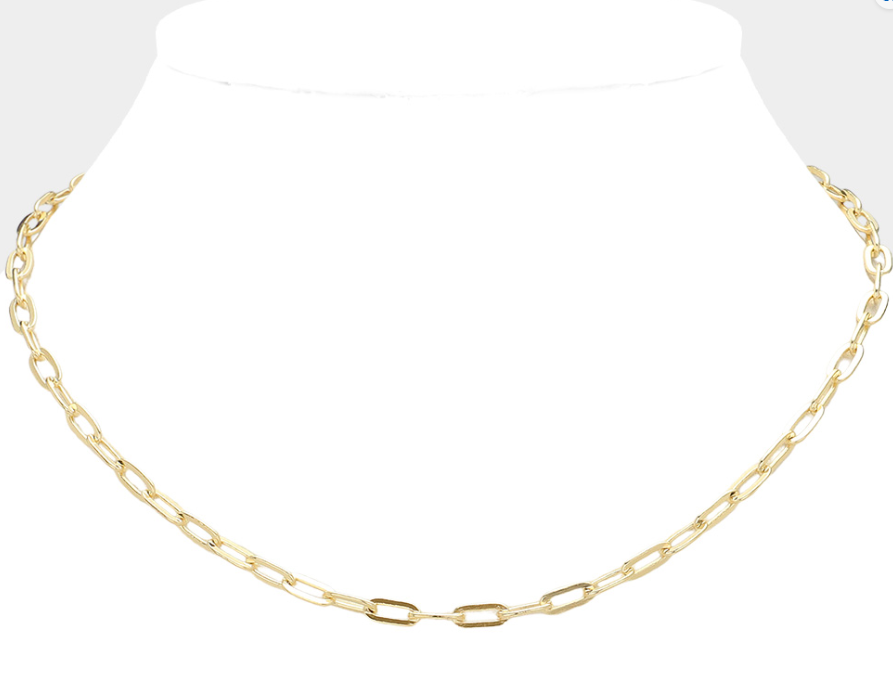 18K Gold Filled Paper Clip Necklace