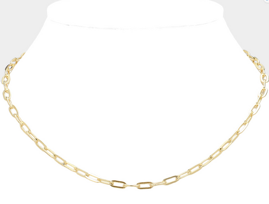 18K Gold Filled Paper Clip Necklace