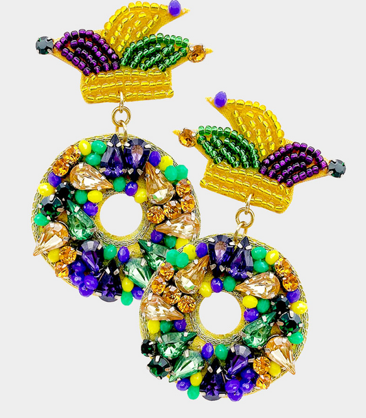 Mardi Gras Multi Stone Earrings