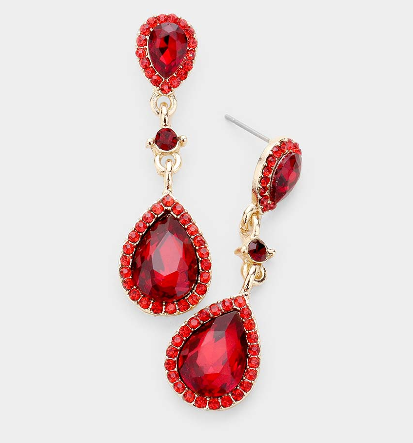 Red Crystal Earrings