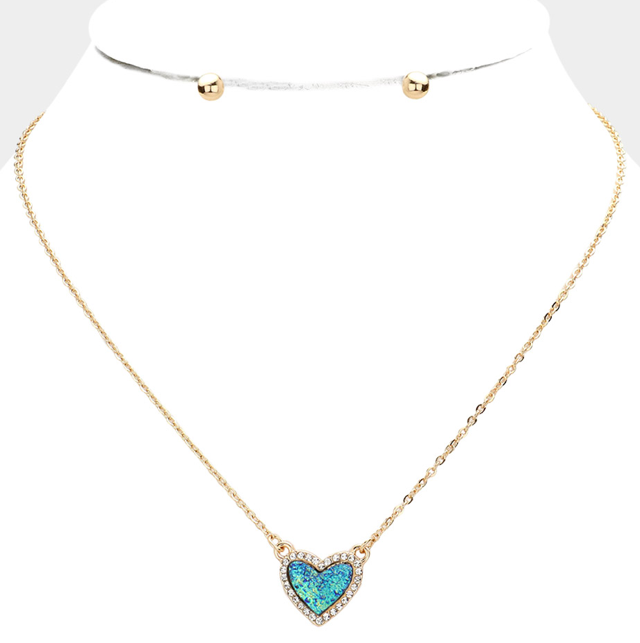 Heart Necklace With Studs