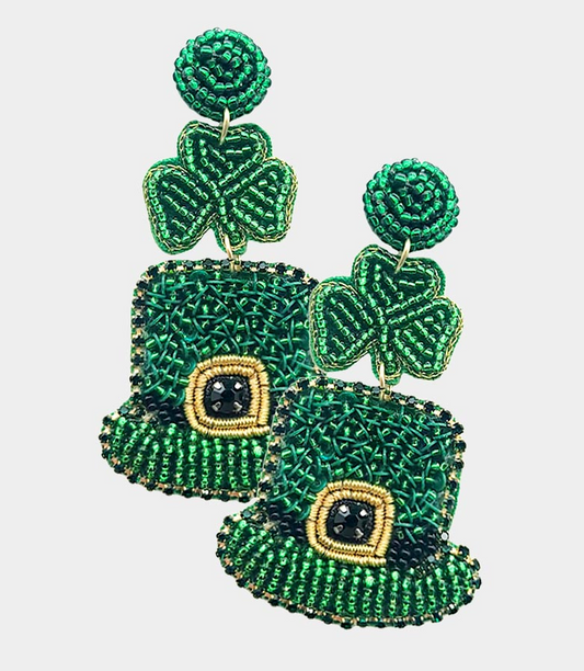 St. Patricks Day Beaded Earrings