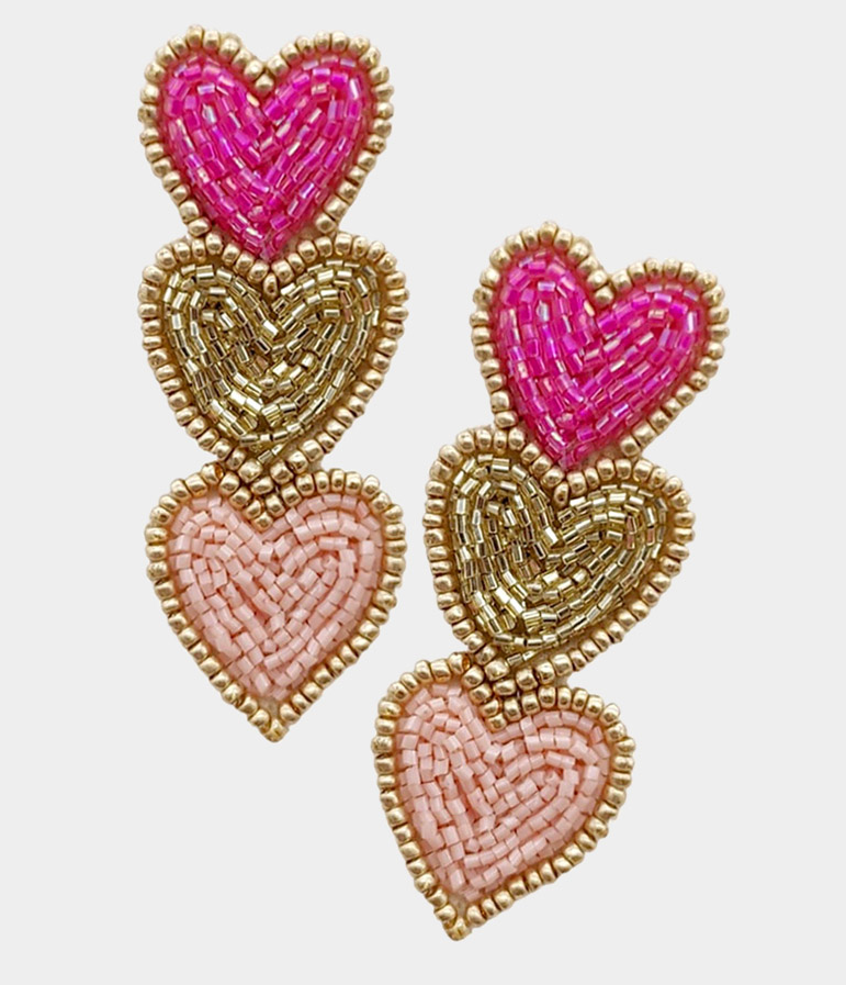 Heart Beaded Earrings