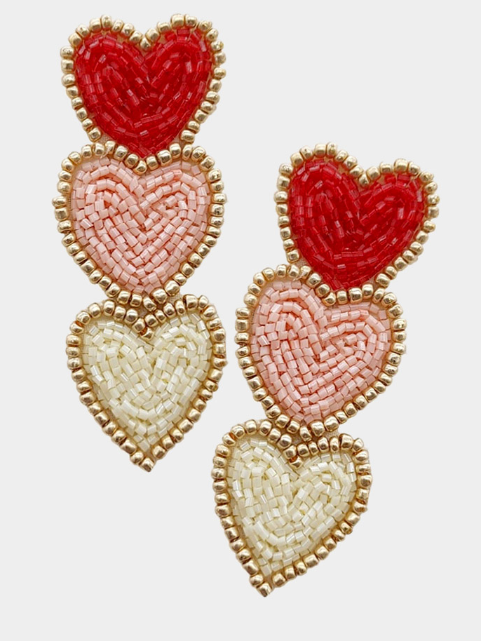 Heart Beaded Earrings