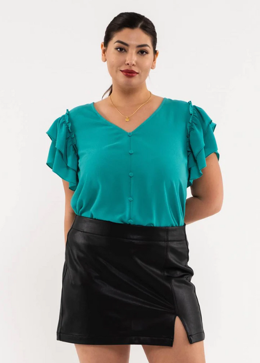 Our Lovely Lady Double Ruffle Sleeve Top