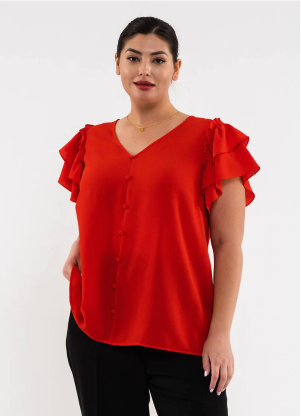 Our Lovely Lady Double Ruffle Sleeve Top