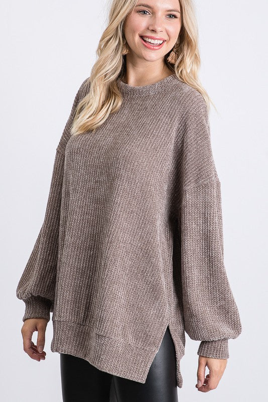 Over Sized Chenille Knit Top