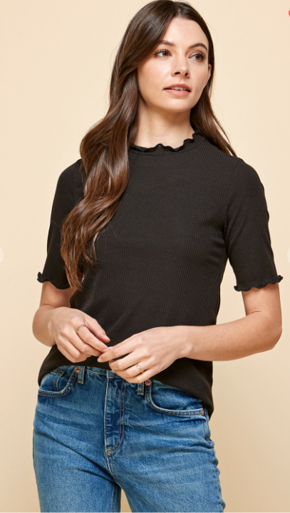 The Simple Black Ribbed Top