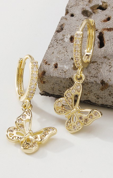 18K Gold Butterfly Earrings