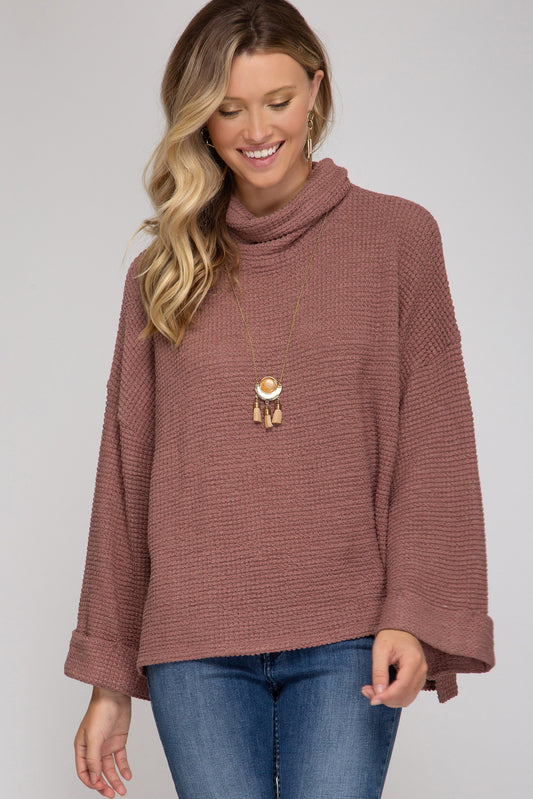 Thermal Knit Turtle Neck Top