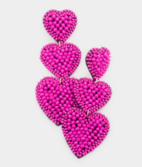 Beaded Hearts Earrings