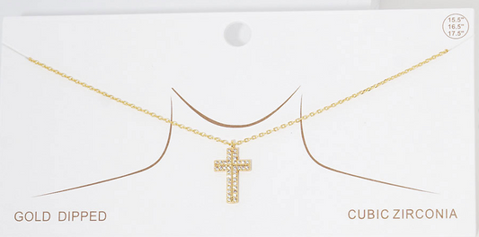 Embellished Cross Pendent Necklace