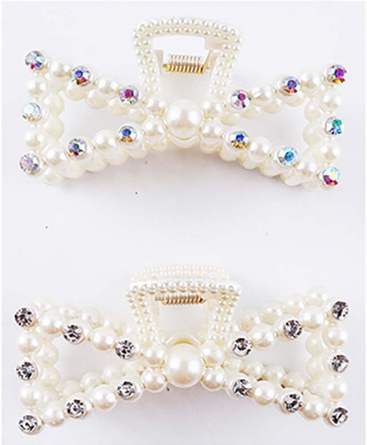 Pearl Bow Clips