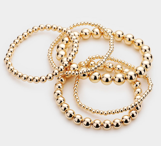 Set of 5 Gold Bracelets