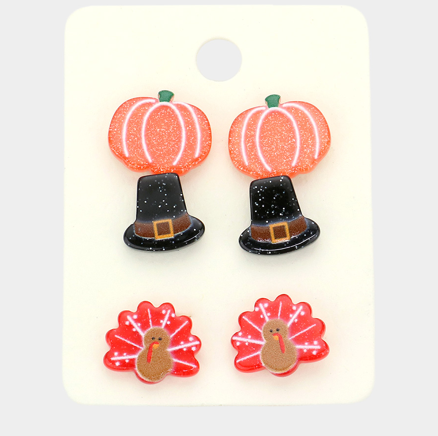 Set of 3 Thanksgiving Studs