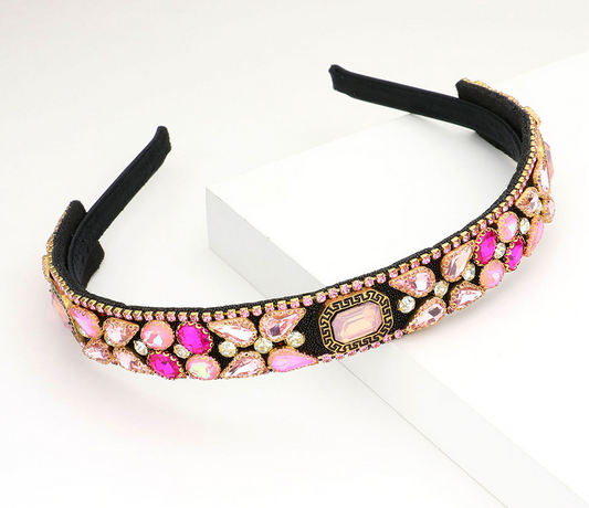 Pink Rhinestone Head Band