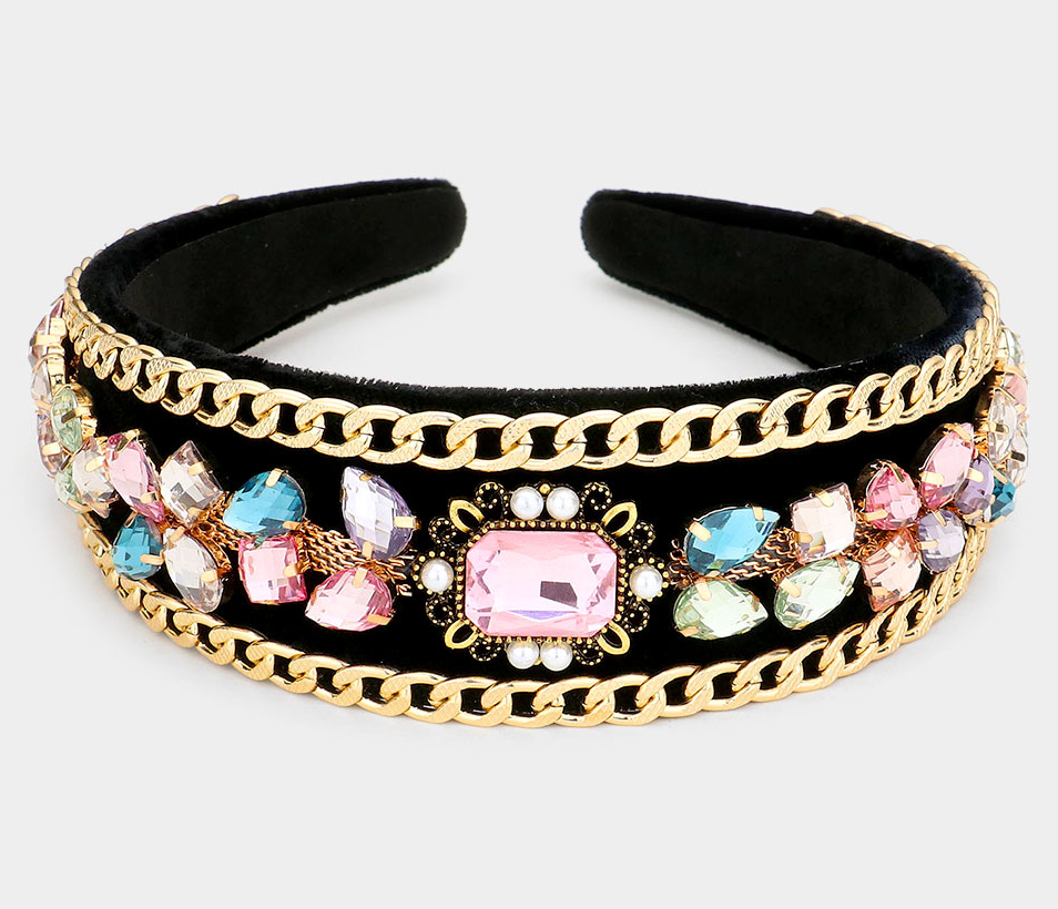 Multicolored Rhinestone Head Band