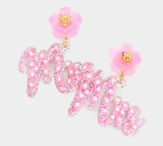 Pink Mrs Earrings