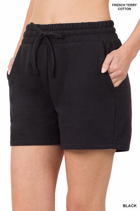 The Black French Terry Lounge Shorts
