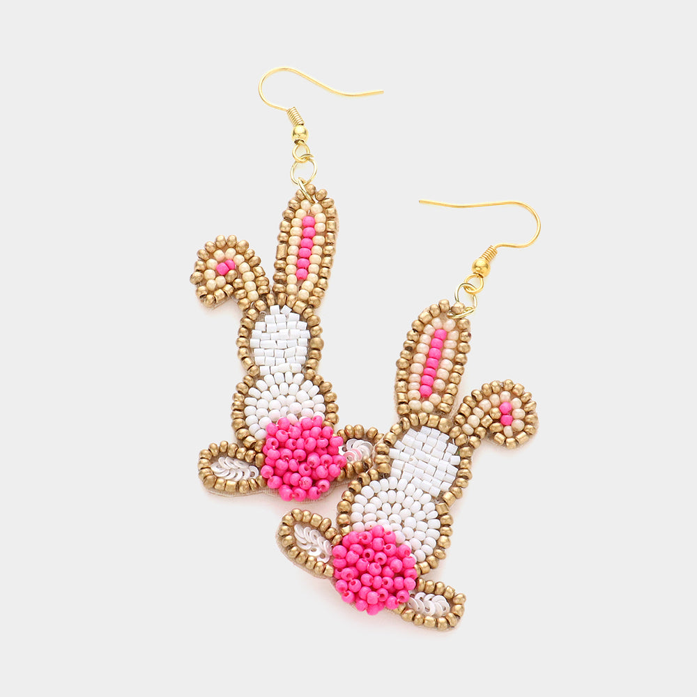 Rabbit Beaded Earrings