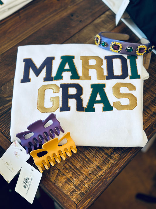 Mardi Gras Patch Pullover