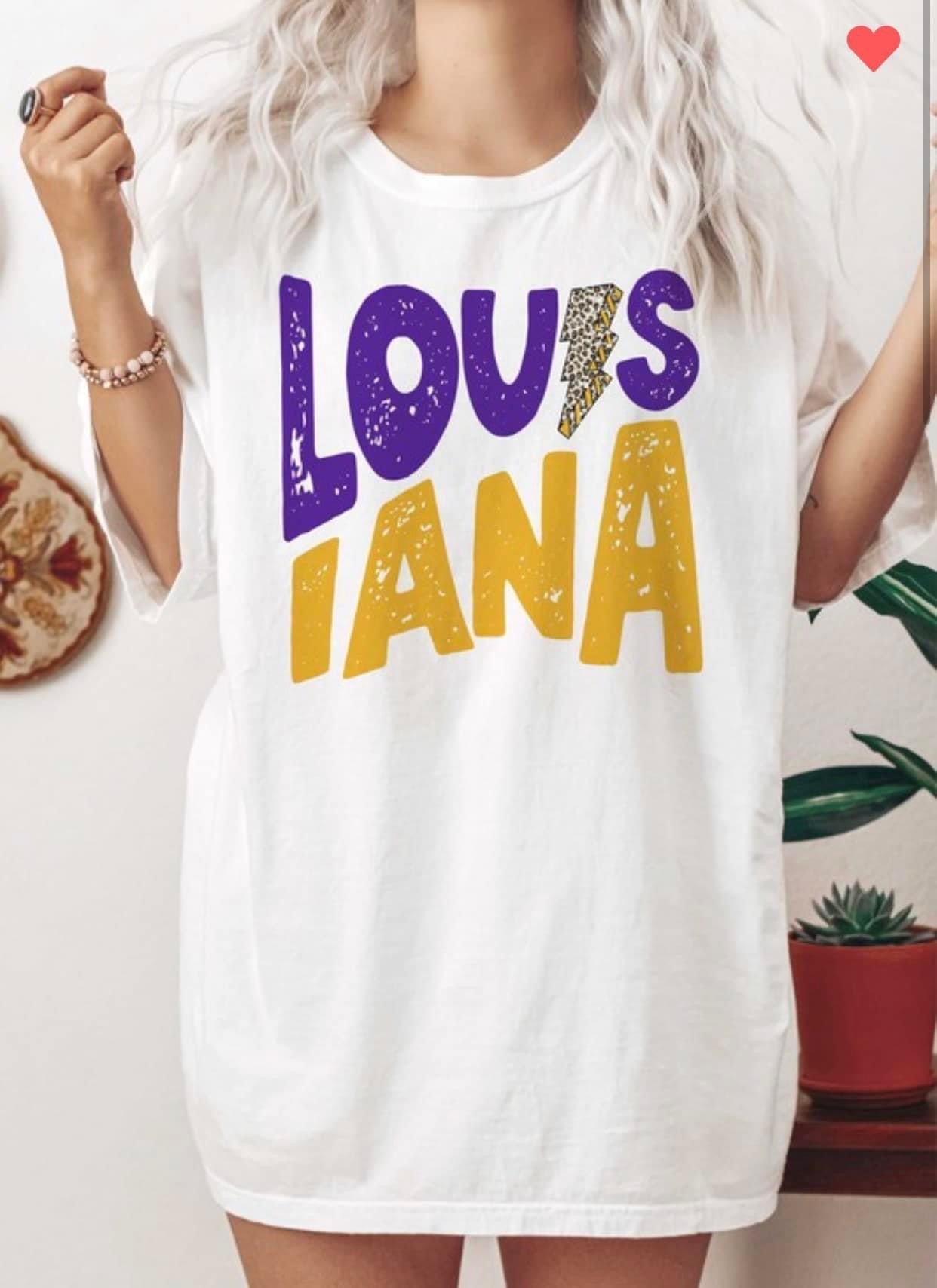 Purple and Gold LOUISIANA Graphic Tee