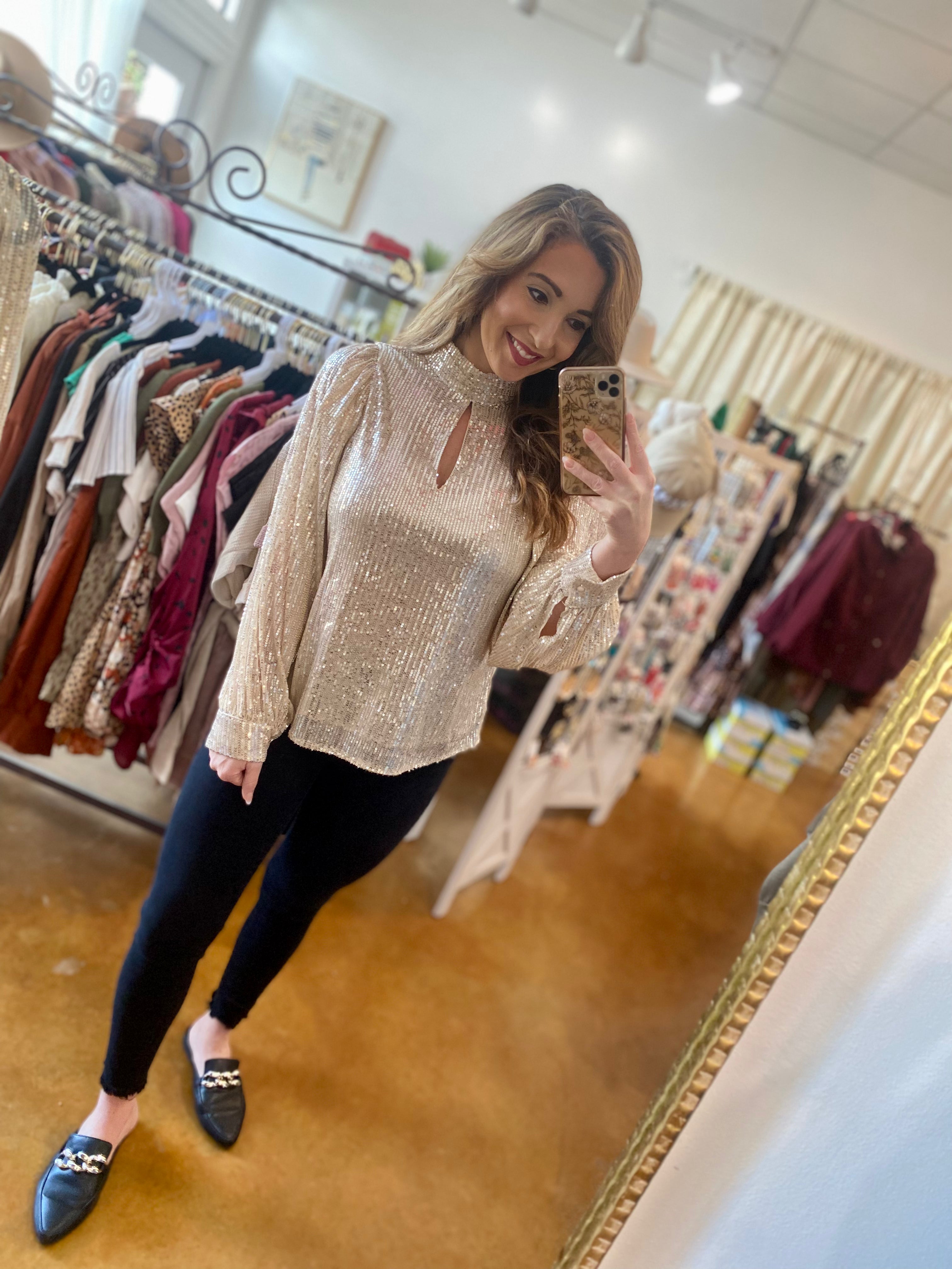 The Sassy Girl Sequin Top