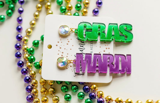 Our Custom Mardi Gras Earrings