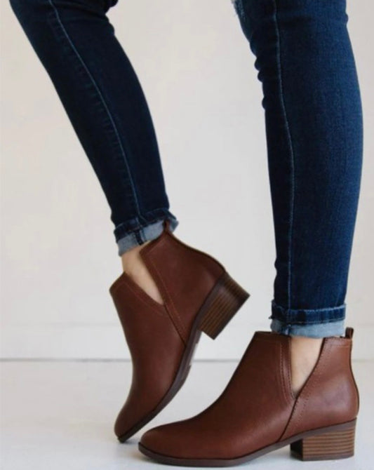 Brown Leather Booties