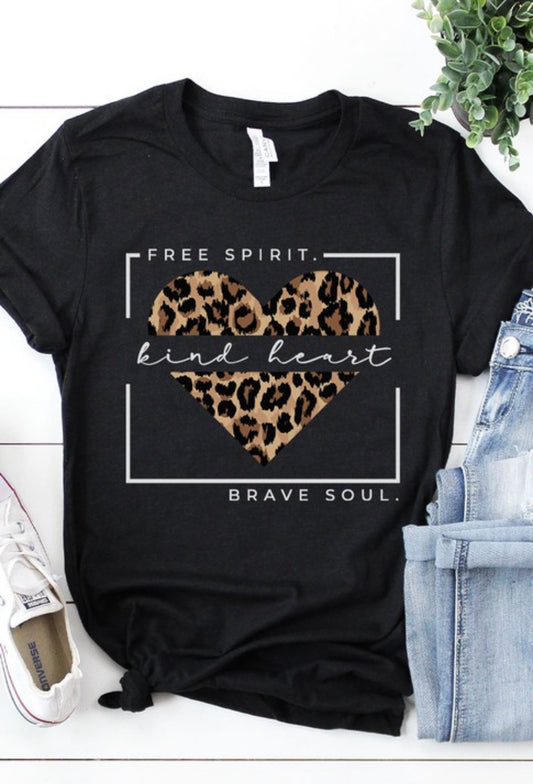 Heather Black Free Spirit Graphic Tee