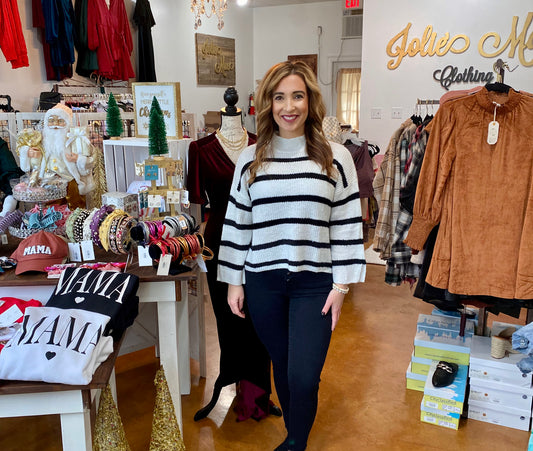 The Ivory Belle Striped Sweater