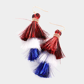 Red White Blue Hanging Earrings