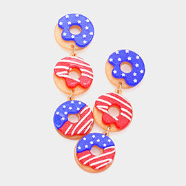 Donut Fourth of July Earrings