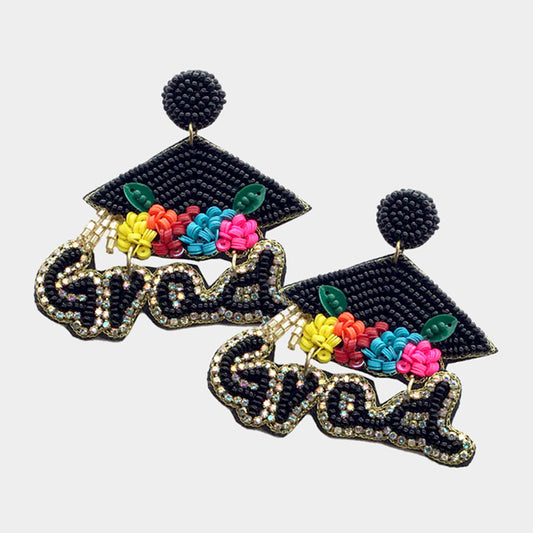 Grad Beaded Earrings