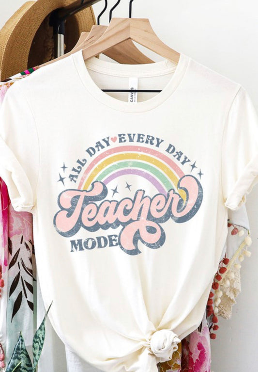 Cream Retro Teacher Graphic Tee