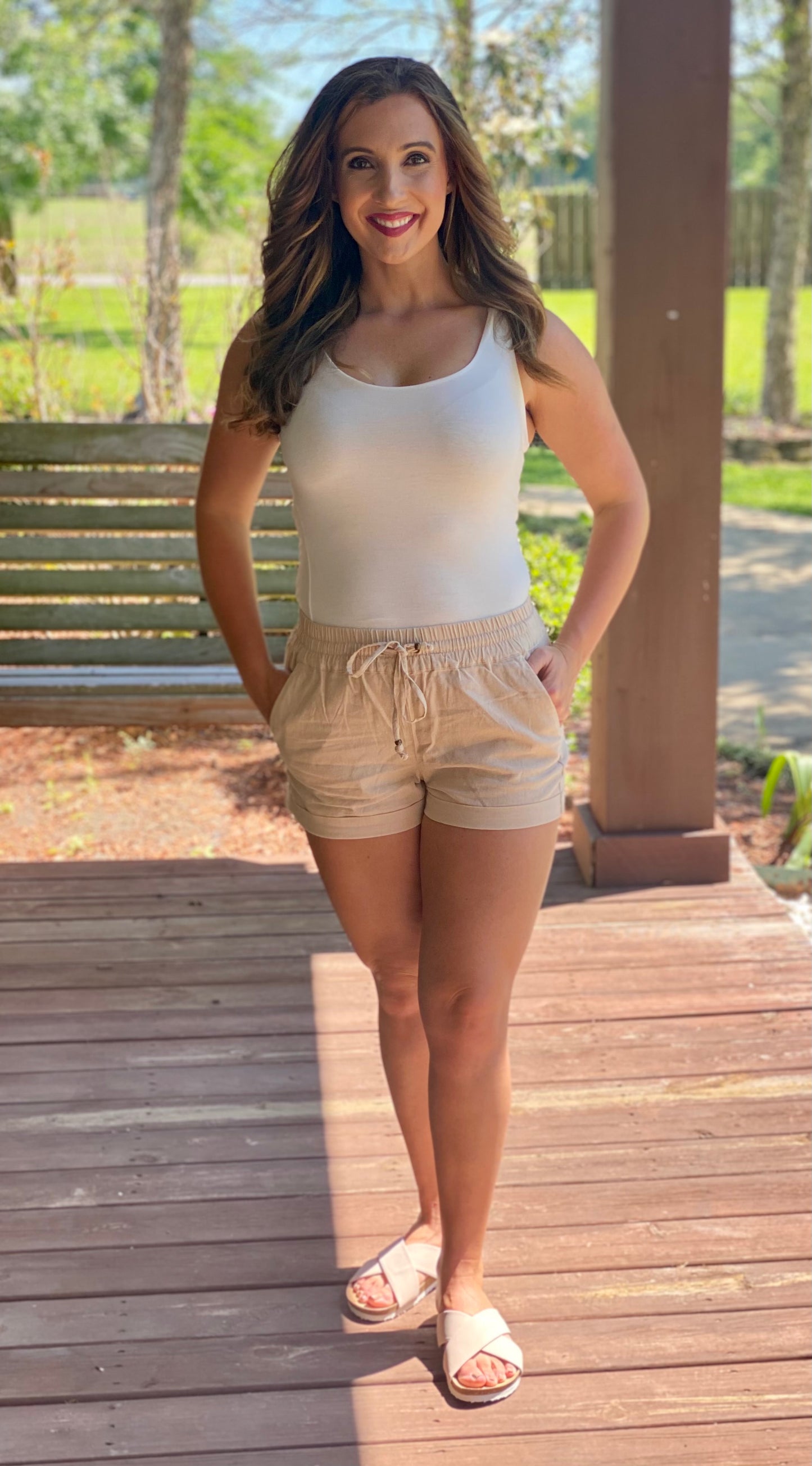 Relaxing On the Beach Linen Shorts