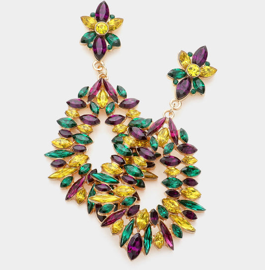 The Rhinestone Mardi Gras Earrings