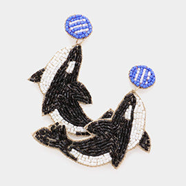 Whale Beaded Earrings